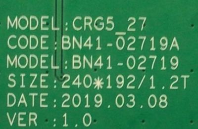 MAIN PARA MONITOR SAMSUNG / NUMERO DE PARTE BN94-16439A / BN41-02719A / BN9416439A / 16439A / PANEL CY-PR270DGHV1F / DISPLAY SG2701B01-C VER.2.2 / MODELO LC27RG50FQNXZA CB94 - Imagen 3